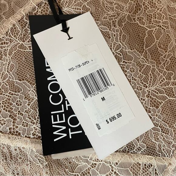 Retrofete Strapless Lace Dress in Blush - Picture 7 of 11